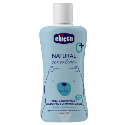 Шампунь-гель для мытья волос и тела без слёз Natural Sensation Chicco 00011530000000 200 мл 1